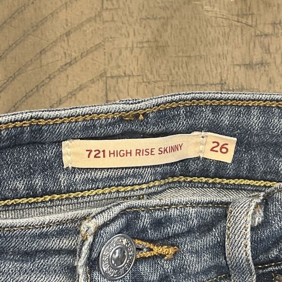 Levi’s Womens 721 High-Rise Skinny Jeans Light Wash blue size 26 - Picture 4 of 6